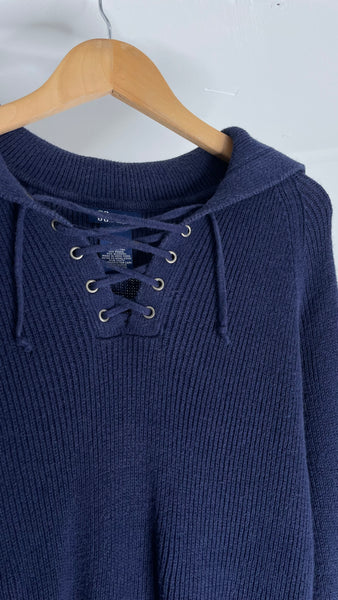 Tie Collar Sweater M