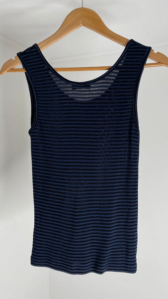 Mesh Stripes Tank Top M