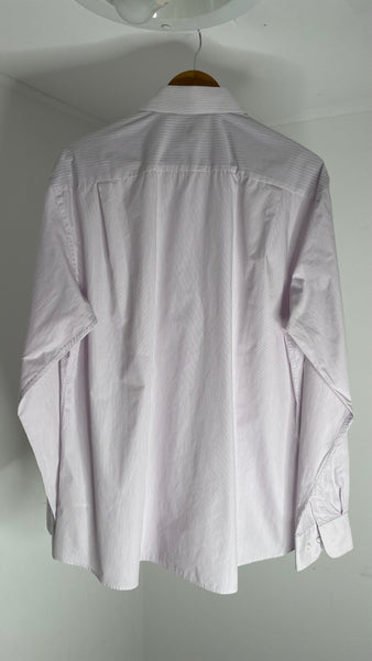 Purple Pinstripe Button Top XL