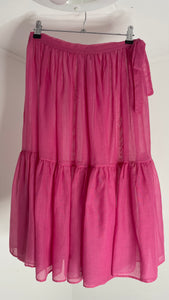 Sheer Fuchsia Tie Skirt M