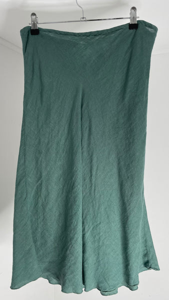 Teal Linen Skirt M