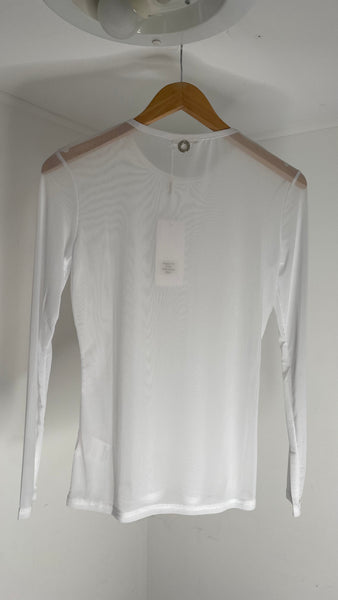 Diego Reiga White Mesh Top L