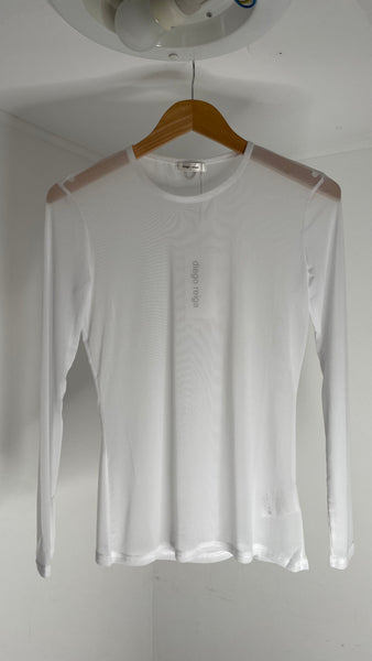 Diego Reiga White Mesh Top L