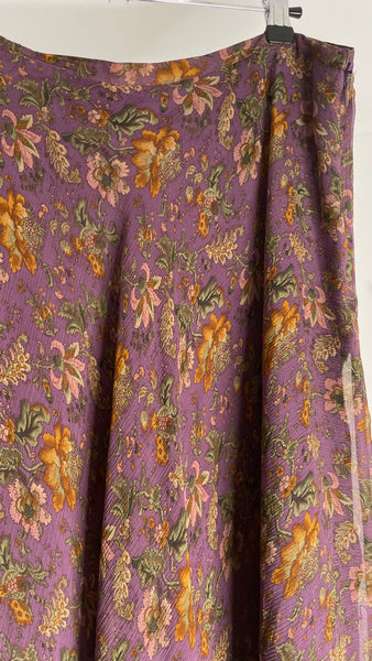 Purple Silk Skirt M/L