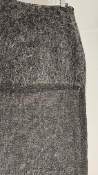 Grey Wool Sheer Skirt IT42