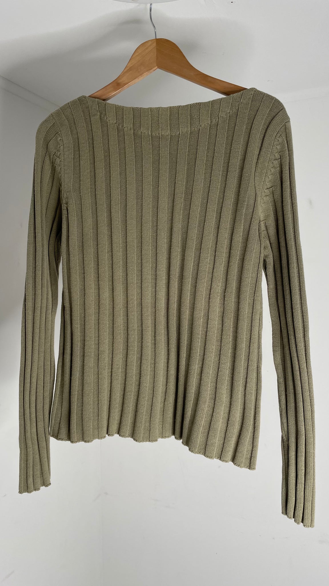 Olive Ribbed Top M
