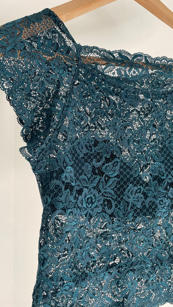 Teal Lace Top IT46
