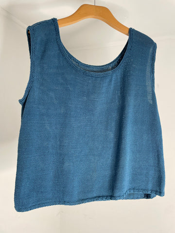 Blue Knit Tank Top XL