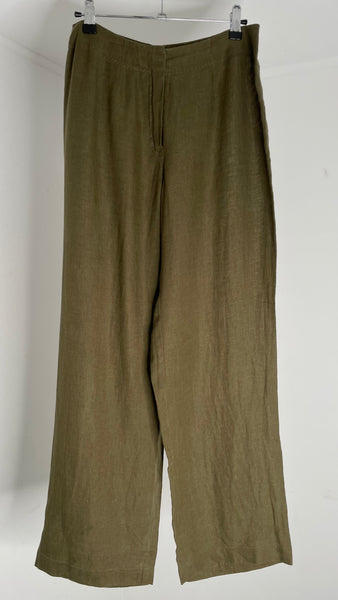 Olive Linen Trousers EU38