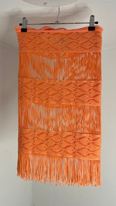 Coral Fringe Wrap Skirt OS