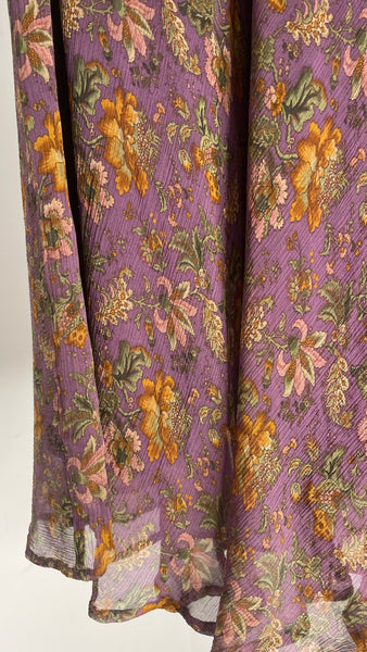 Purple Silk Skirt M/L