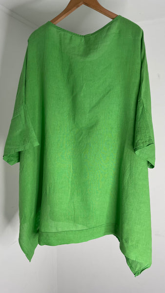 Lime Linen Top XL