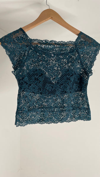 Teal Lace Top IT46