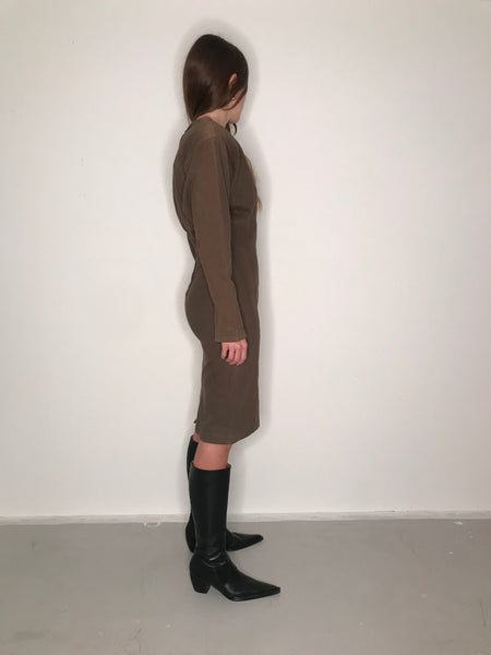 Brown Denim Dress M