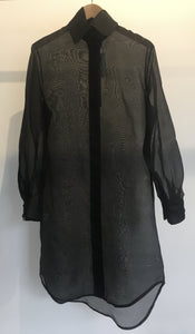Conny Groenewegen Black Silk Blouse Dress 38