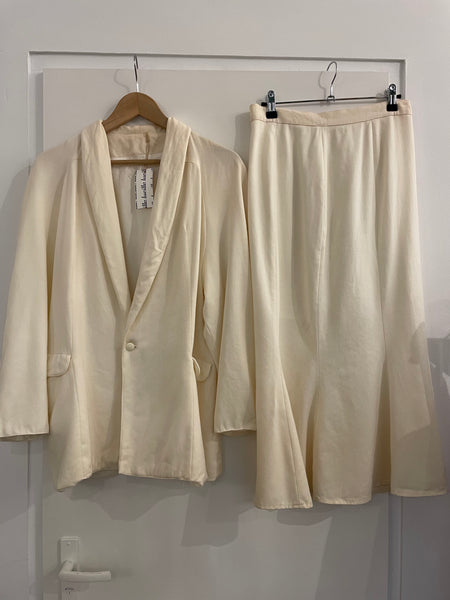 Cream Wool Skirt Suit