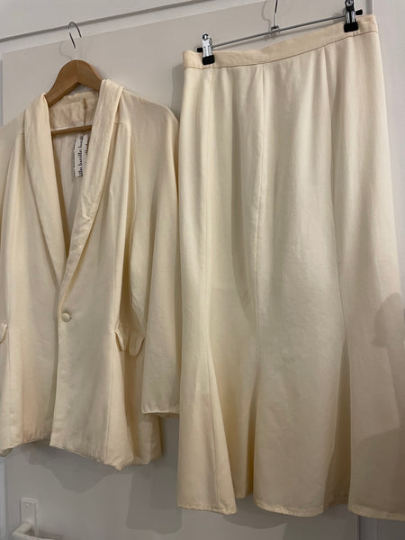 Cream Wool Skirt Suit