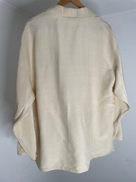 Cream Silk Blouse L