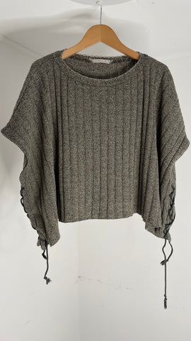 Tie Crop Sweater OS