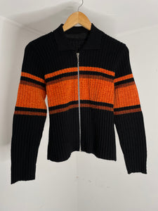 Orange 90s Zip Sweater S