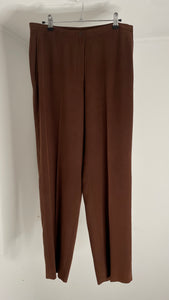 RL Chocolate Silk Trousers L