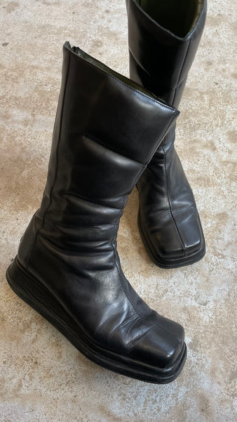 Square Wedge Boots 39