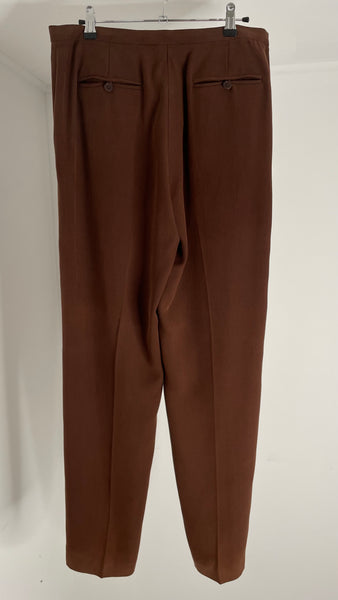 RL Chocolate Silk Trousers L
