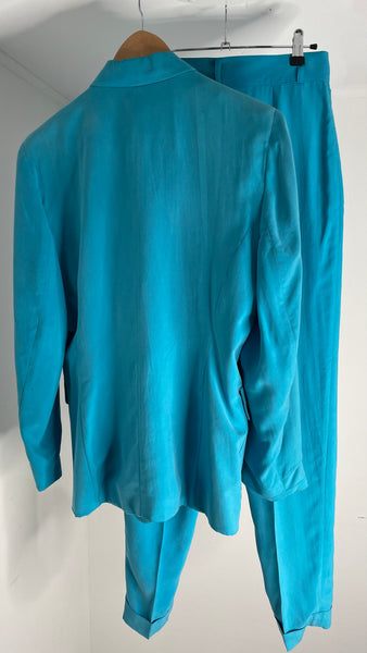 Turquoise Silk Suit M