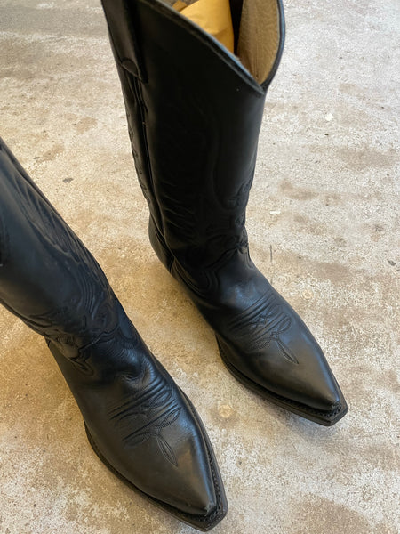 Black Cowboy Boots 40