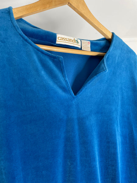 Blue Velvet Loose Sweatshirt L