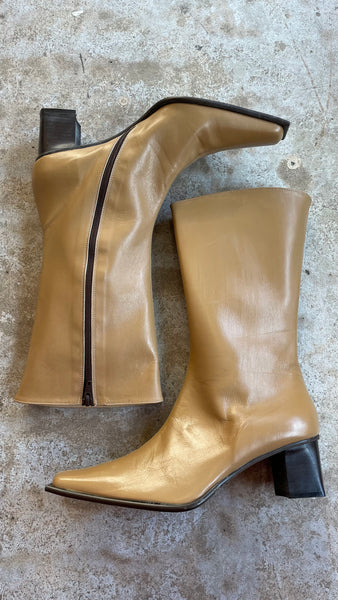 Caramel Square Boots 41
