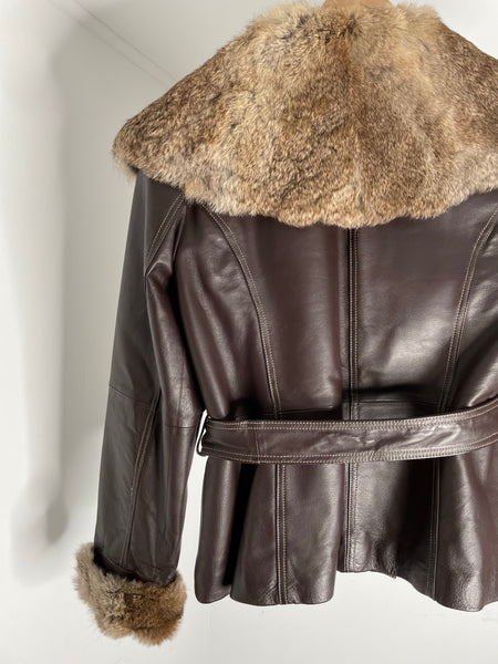 Mud Fur Leather Jacket L