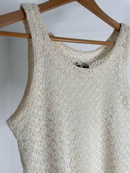 Cotton Crochet Tank M