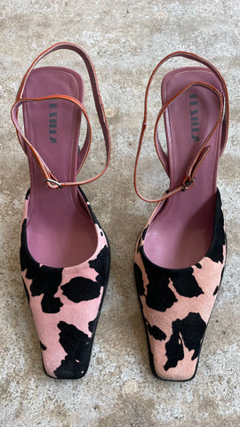 Le Silla Pink Cow Mules 38