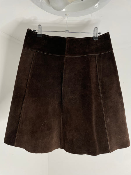 Chocolate Suede Skirt M