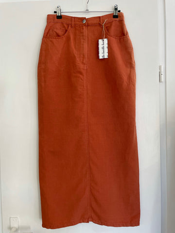 Rust Linen Skirt 38