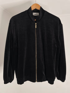 Velour Chain Bomber Jacket L