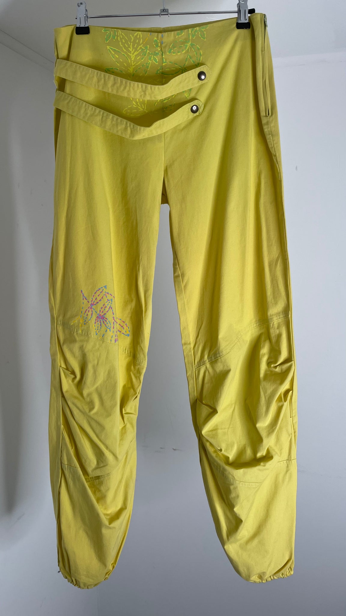 Yellow Cotton Flowers Pants 38