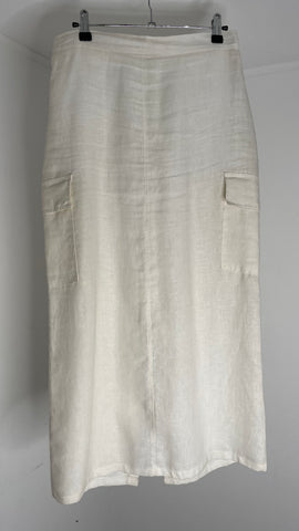 Linen Cargo Skirt 38