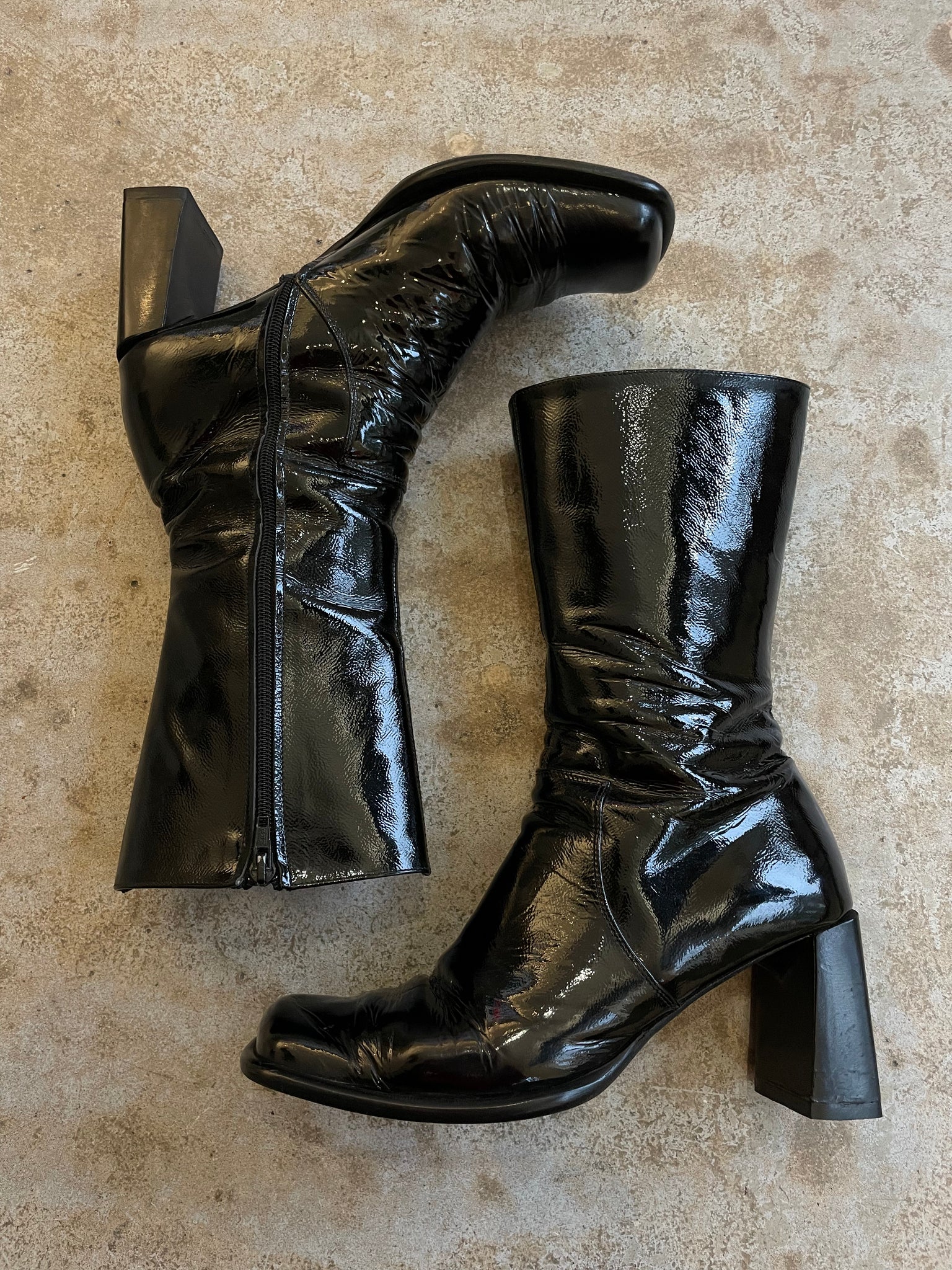 Patent Square Boots 40
