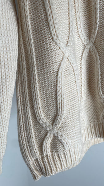 Cream Cable Knit Sweater S