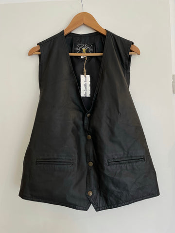 Leather Biker Vest XL