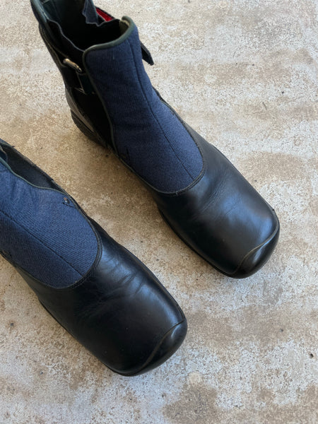Prada Denim Leather Boots 40