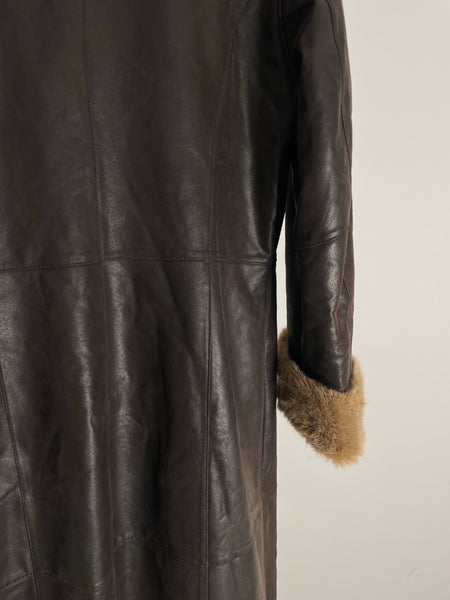 Leather Shearling Duster L