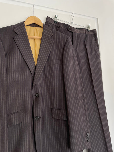 Browny Gold Pinstripe Suit S/M