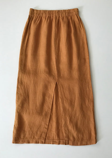 Linen Orange Skirt M