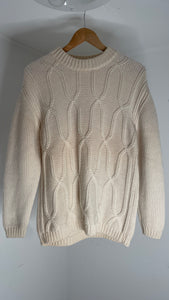 Cream Cable Knit Sweater S