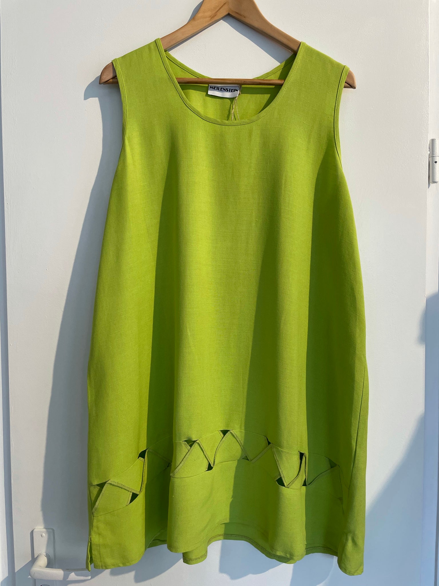 Lime Linen Dress L