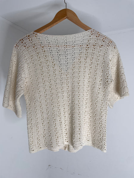 Crochet Hand Knit Sweater S