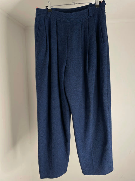 Blauw Wool Suit M